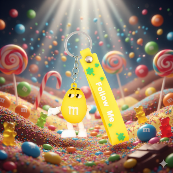Брелок М&MS шоколадное драже желтый фигурка игрушка для ключей, рюкзака, сумки 5.6 см
