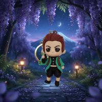 Брелок Тандзиро Камадо Клинок уничтожающий демонов Tanjiro Kamado Demon Slayer на рюкзак, ключи 7 см