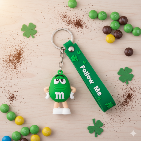 Брелок М&MS шоколадное драже фигурка игрушка для ключей, рюкзака, сумки зеленый 5.3 см