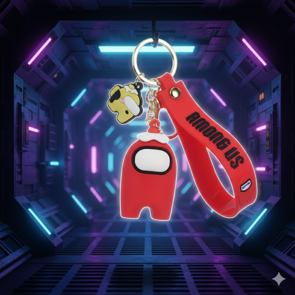 Брелок Амонг Ас Among Us на рюкзак, ключі червоний дитячий 5 см