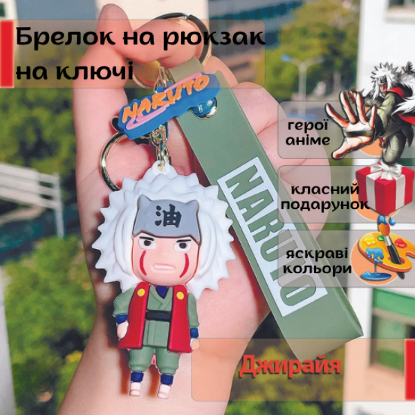 Брелок Наруто Джирайя Naruto Jiraiya фігурка іграшка для ключів, рюкзака, сумки 6 см