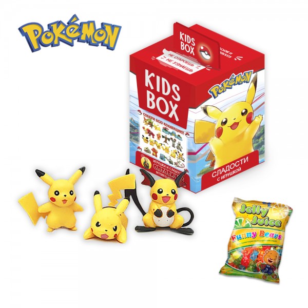 Покемони Pokemon Світбокс Sweetbox Kids Box Кідсбокс з колекційною фігуркою та жувальним мармеладом