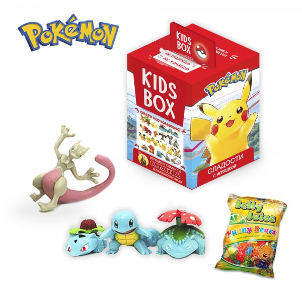 Покемони Pokemon Світбокс Sweetbox Kids Box Кідсбокс з колекційною фігуркою та жувальним мармеладом