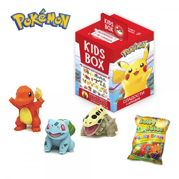 Покемони Pokemon Світбокс Sweetbox Kids Box Кідсбокс з колекційною фігуркою та жувальним мармеладом