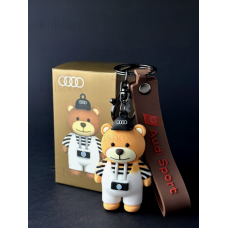Брелок ведмедик Audi Sport, Ведмедик Ауді, 7 см, на ключі, авто, аксесуар, подарунок, спортивний