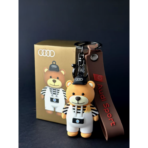 Брелок мішка аксесуари Ведмедик Audi Sport Ауді брелок для ключів і автомобіля 7 см