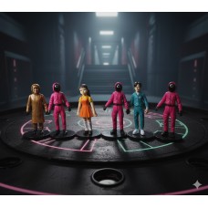 Гра в кальмара Squid Game фігурки героїв серіалу ігровий набір дитячі іграшки 6 шт 9см