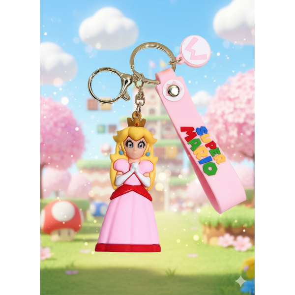 Брелок Принцеса Піч Супер Маріо Princess Peach Mario фігурка іграшка для ключів, рюкзака, сумки 6,5 см