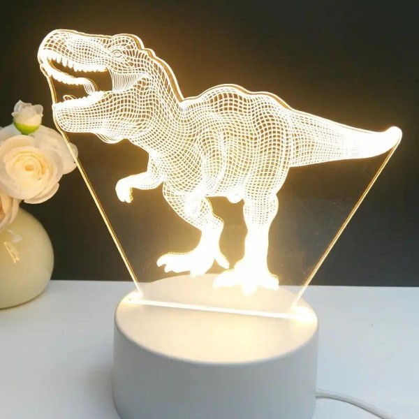 Ночник светильник динозавр Тиранозавр Рекс 3Д лампа акриловый ночник декоративные украшения 19см