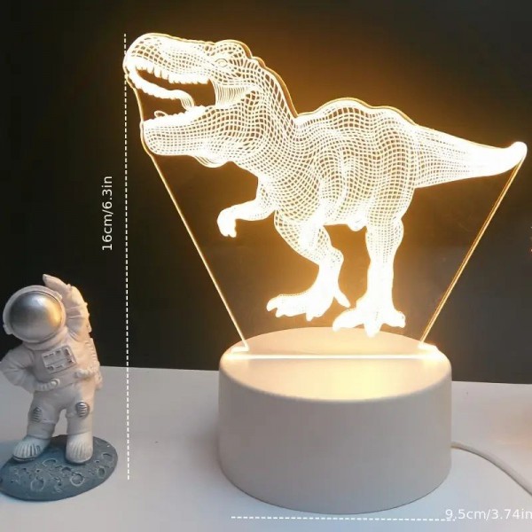 Ночник светильник динозавр Тиранозавр Рекс 3Д лампа акриловый ночник декоративные украшения 19см