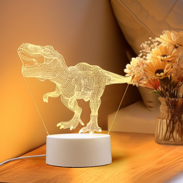 Ночник светильник динозавр Тиранозавр Рекс 3Д лампа акриловый ночник декоративные украшения 19см