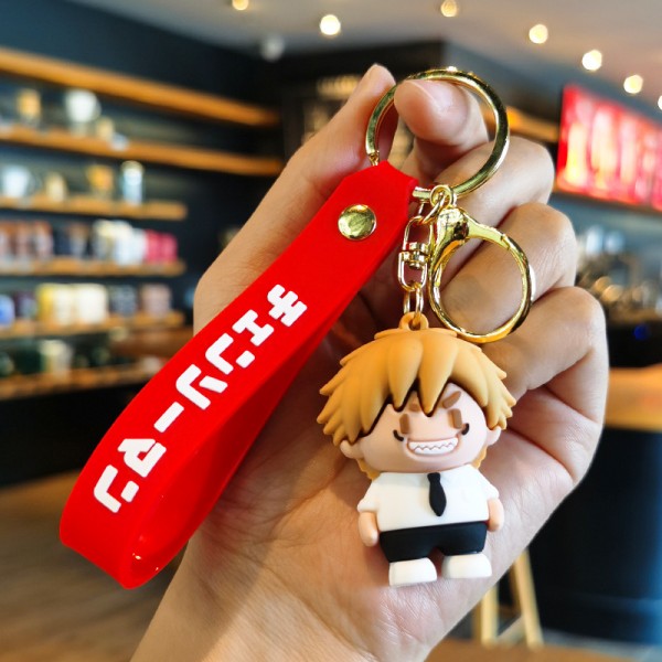 Брелок Человек бензопила Chainsaw Man Дэнджи Denji аниме фигурка игрушка для ключей, рюкзака, сумки 5 см
