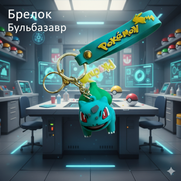 Брелок Покемон Pokemon Пикачу Bulbasaur Бульбазавр фигурка игрушка для ключей, рюкзака, сумки 5 см