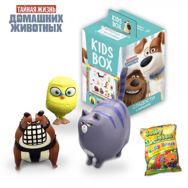 Тайная жизнь домашних животных The Secret Life of Pets Свитбокс Кидсбокс игрушка и мармелад Kids Box Sweet Box