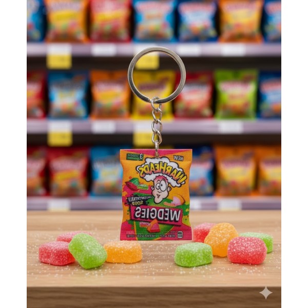 Брелок міні для ключів дитячий 2,5 см акрил їжа Warheads іграшка антистрес підвіска на ключі, на сумку