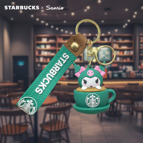 Брелок Куромі Kuromi Starbucks Старбакс фігурка іграшка для ключів, рюкзака, сумки 5.5 см