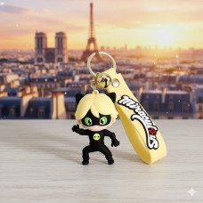 Брелок Леді Баг Кіт Нуар Супер-Кіт Адріан Агрест дитячий Miraculous Ladybug фігурка іграшка для ключів, рюкзака, сумки 7 см
