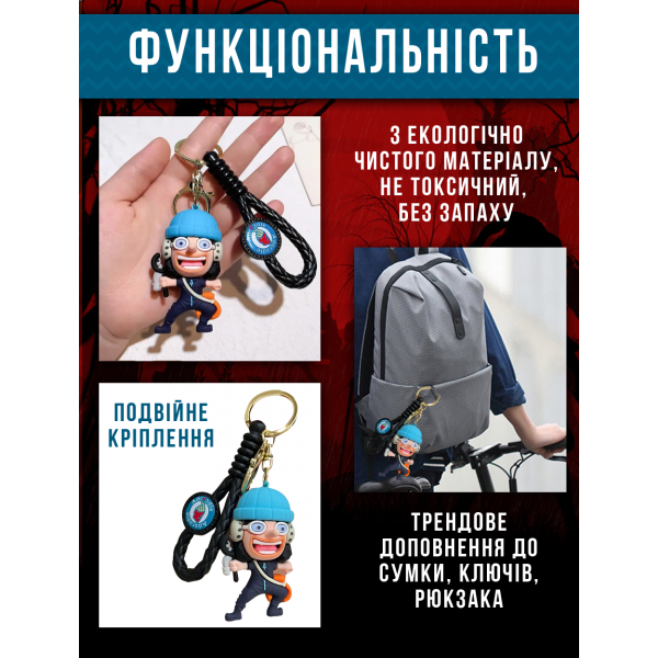 Брелок Ван Піс One piece Великий куш Усопп Usopp пірат аніме фігурка іграшка для ключів, рюкзака, сумки 7,5 см