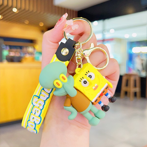 Брелок Губка боб и Сквидвард SpongeBob Спанч Боб фигурка игрушка для ключей, рюкзака, сумки 5,5 см