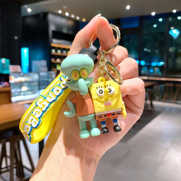 Брелок Губка боб и Сквидвард SpongeBob Спанч Боб фигурка игрушка для ключей, рюкзака, сумки 5,5 см