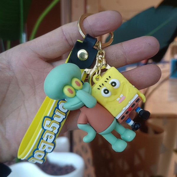 Брелок Губка боб и Сквидвард SpongeBob Спанч Боб фигурка игрушка для ключей, рюкзака, сумки 5,5 см