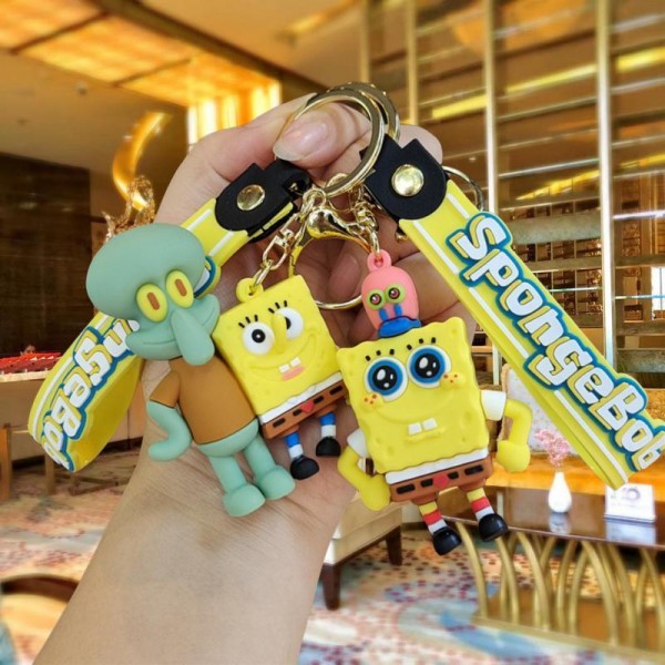 Брелок Губка боб и Сквидвард SpongeBob Спанч Боб фигурка игрушка для ключей, рюкзака, сумки 5,5 см