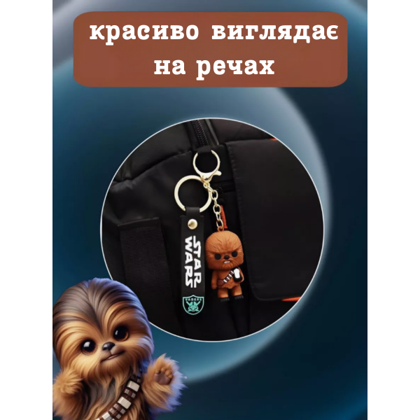 Брелок Звездные войны Чубакка Чуи Chewbacca Стар Варс Star Wars фигурка игрушка для ключей, рюкзака, сумки 6см