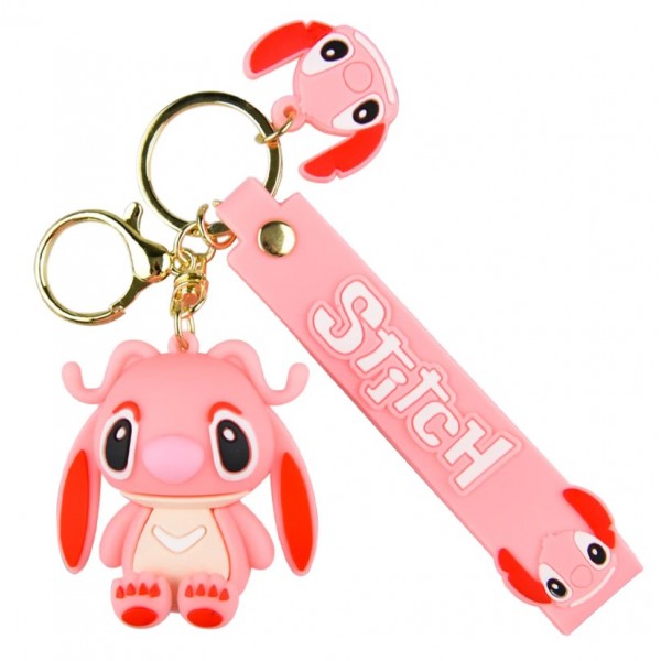 Брелок Ліло та Стіч рожевий з довгими вухами дитячий брелок на рюкзак, ключі 5 см