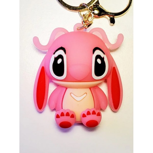 Брелок Ліло та Стіч рожевий з довгими вухами дитячий брелок на рюкзак, ключі 5 см