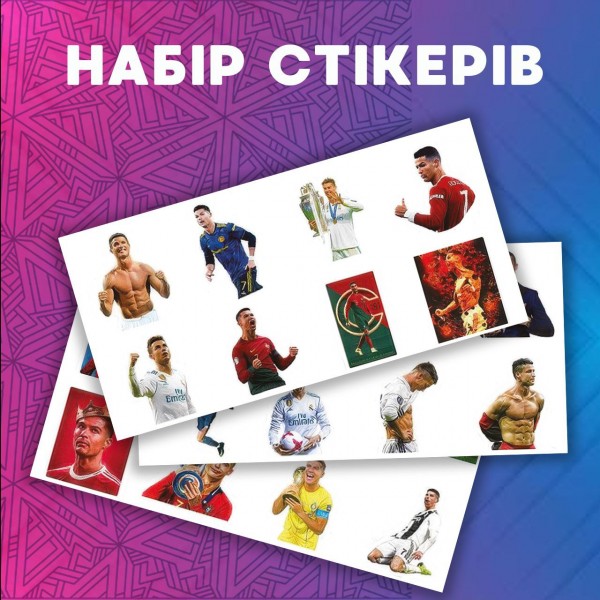 Стікери Кріштіану Роналду Ronaldo футболіст стікерпак наклейки набір наклейок 48 шт