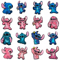 Стіч наклейки Ліло і Стіч Lilo &amp; Stitch стікери Джибітси 3D 16 шт аксесуари