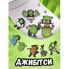 Шрек наклейки Shrek стікери Джибітси 3D 10 шт аксесуари