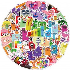 Стікери Намбер Блокс Numberblocks стікерпак наклейки набір наклейок 52 шт