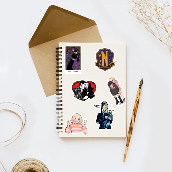 Стікери Венздей Адамс Wednesday Уенздей стікерпак наклейки набір наклейок 51 шт