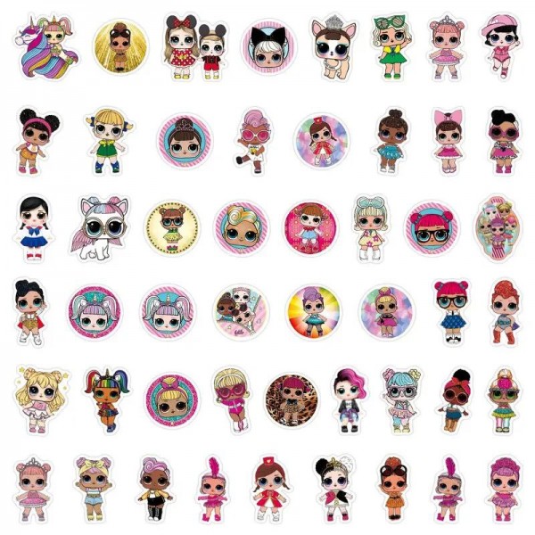 Стікери Лол Сюрпрайз лялька LOL стікерпак наклейки набір набір наклейок 50 шт