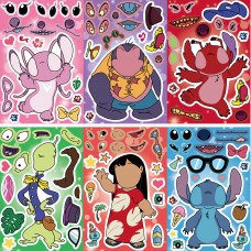 Наліпки Ліло і Стіч, дитячі, Lilo &amp; Stitch, Дісней, розвиваючі, 8 шт, стікери