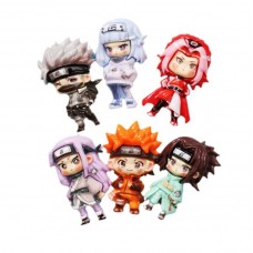 Наруто стікери 3D Наруто Naruto Саске Какаші Хіната Сакура аксесуари вироби зі смоли 3,5 см 6 шт