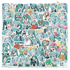 Набір наклейок Хатсуне Міку Hatsune Miku аніме стікери стікерпак 120 шт