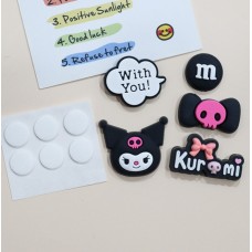 Куромі стікери Kuromi Курумі 3D наклейки для дітей 5 шт упаковка мультяшні аксесуари
