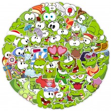 Ам ням стікери, Cut the Rope, Om nom, 3Д, стікерпак, наліпки, 48 шт, набір, дитячі, для творчості, подарунок