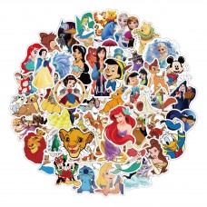 Дісней стікери, Disney, мікс, стікерпак, наліпки, 50 шт, набір, дитячі, для творчості, подарунок, герої мультфільмів