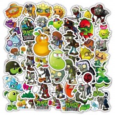 Стікери Рослини проти зомбі 60 шт: Plants vs Zombies стікерпак, набір наліпок, герої гри, яскраві стікери.