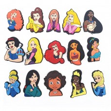 Диснеївські принцеси наклейки Disney Princess стікери Джибітси 3D 15 шт аксесуари