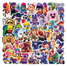 Бравл старс стікери наклейки Brawl Stars броул старз Карл Леон Бо аксесуари 55 шт