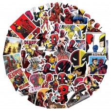 Стікери Дедпул 50 шт: Deadpool &amp; Wolverine, Росомаха, супергерої, стікерпак, Marvel