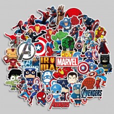 Стікери Марвел 50 шт: Marvel, стікерпак, супергерої, наліпки, аксесуари