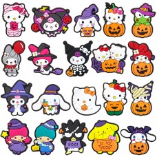 Санріо наклейки Куромі Sanrio Kuromi Hello Kitty стікери Джібітси 3D 20 шт аксесуари