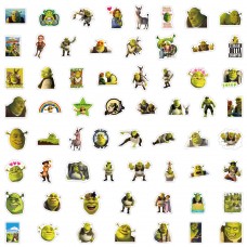 Шрек стікери, Shrek, наліпки, 62 шт, дитячі, аксесуари, мультфільм