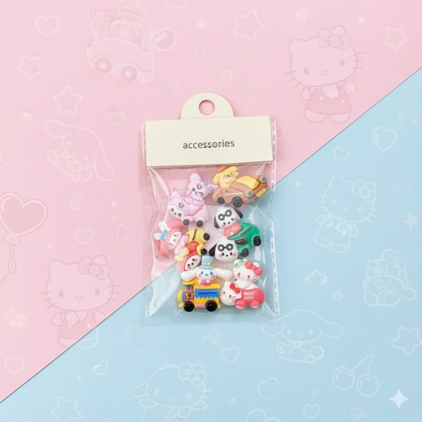 Наклейки Хелло Кітті Hello Kitty Привіт Кітті 3D для дітей 6 шт упаковка