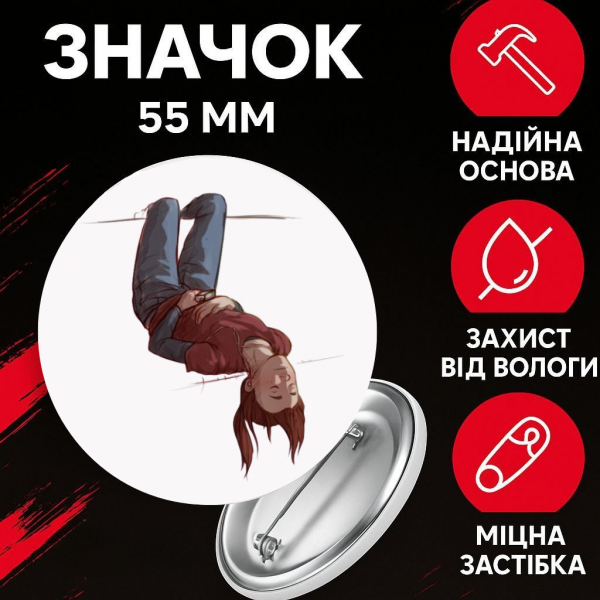 Значок Останні з нас зе ласт оф ас The Last of Us на шпильці на рюкзак 55 мм 1 шт